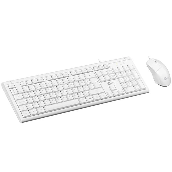 Lenovo Lecoo CM101 USB Kablolu Türkçe Q Klavye - Mouse Set Beyaz - 3