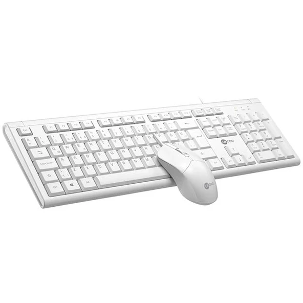 Lenovo Lecoo CM101 USB Kablolu Türkçe Q Klavye - Mouse Set Beyaz - 1