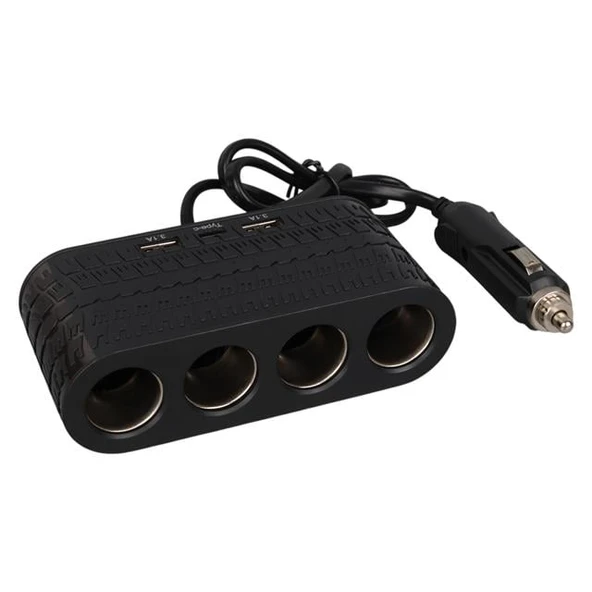 Olesson 1654 12-24V Çift USB - TYPE-C 120W 80cm Kablolu 4'LÜ Araç Çakmak Çoklayıcı - Resim 2
