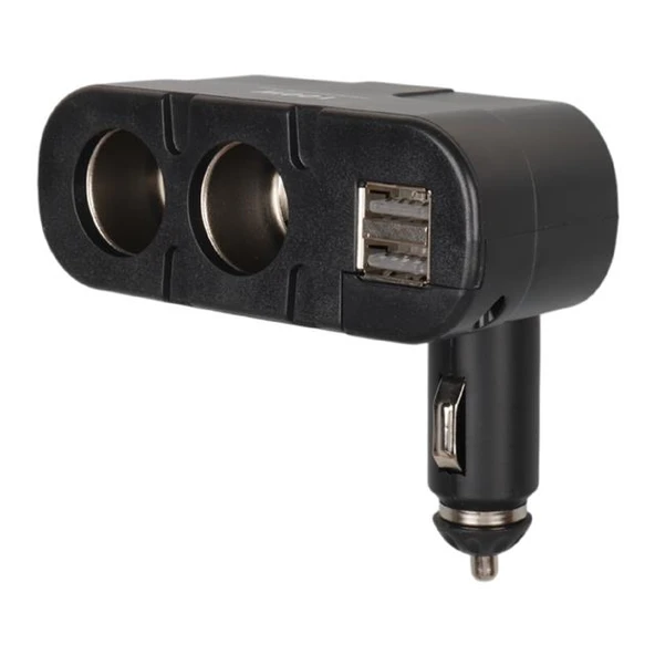Olesson 1652 12-24V Çift USB Girişli 100W 2'li Araç Çakmak Çoklayıcı - Resim 3
