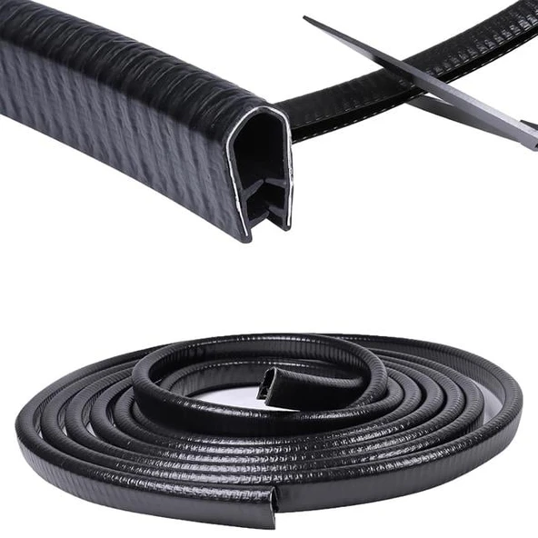 PowerMaster PM-26301 U Tip Araç Kapı Çarpma Çizik Engelleyici Koruyucu 5 Metre Şerit Siyah - 1