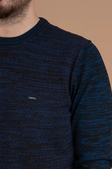 DORSS SLİMFİT DESENLİ SIFIR YAKA ERKEK TRİKO KAZAK - 6