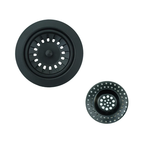 FKN Siyah Eviye - Lavabo Gider Süzgeci ve Seyyar Süzgeç Çöp Tıkacı - 1