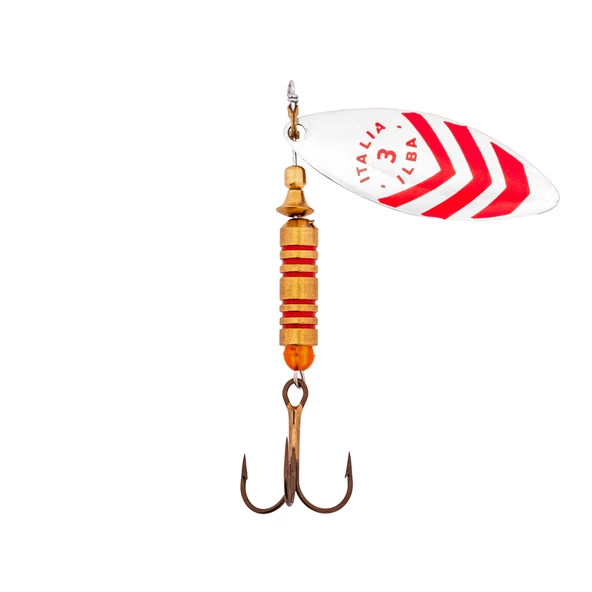 Alabalık Turna Döner Olta Kaşık - Ilba Sergente 60113 - Gümüş/Kırmızı - No:3 - 2