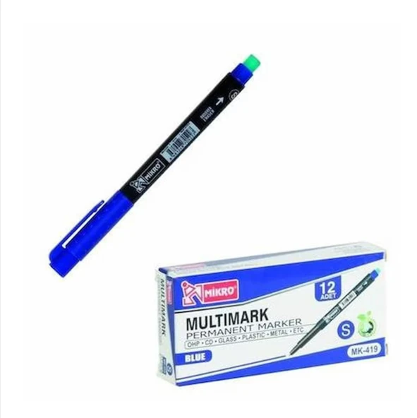Cd-dvd Kalemi Asetat Kalemi S Mavi Mk-419-mk Permanent Marker 2 adet - 1