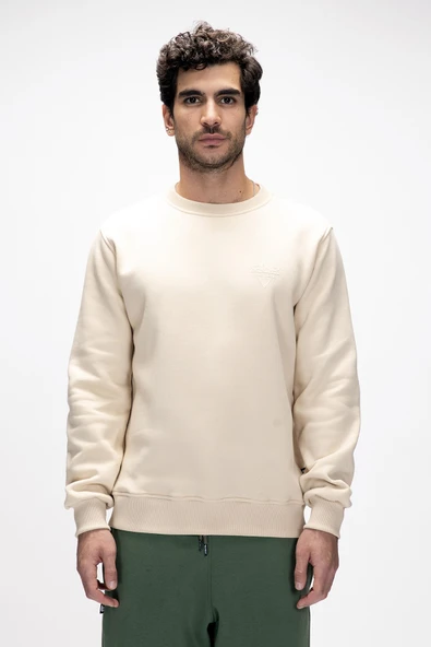 Bad Bear Wındy Bej Crewneck Erkek Baskılı Sweatshirt - 1