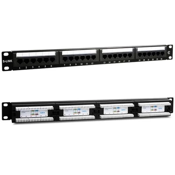 S-Link SL-F624 24’lü FTP Cat6 Patch Panel ürün görseli