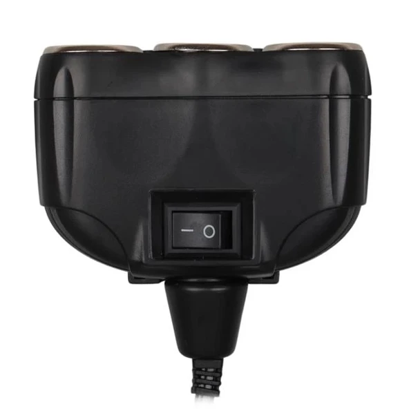 Olesson 1634 12-24V Tek USB Girişli 120W 80cm Kablolu Dijital Voltaj Ekranlı 3'lü Araç Çakmak Çoklayıcı - 3