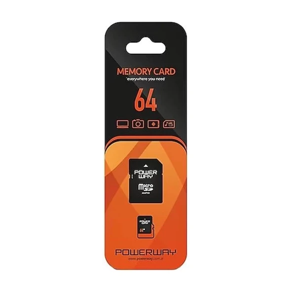 Powerway PWR-64 64 GB Micro SD Hafıza Kartı Class 10