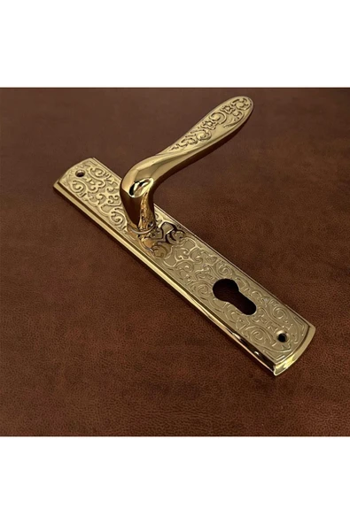 Özen Handles İmza Titanyum ZK19 Zamak Aynalı Yale Çelik Kapı Kolu 1 Takım ürün görseli