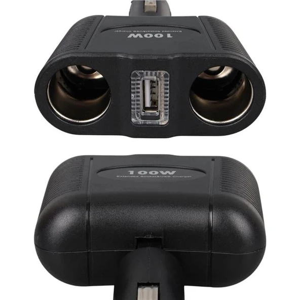 Olesson 1646 12-24V Tek USB Girişli 100W Çiftli Araç Çakmak Çoklayıcı - Resim 4