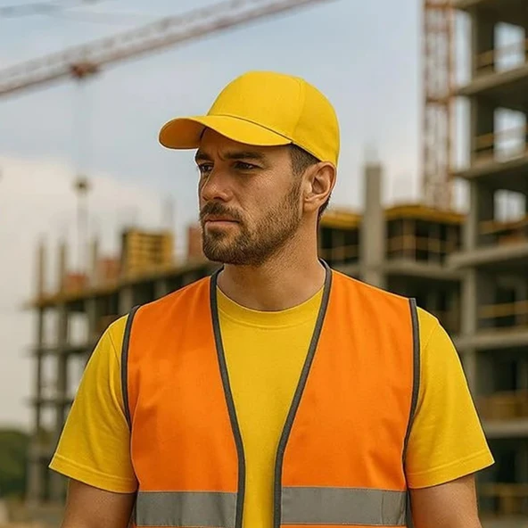 Sarı Darbe Emici Şapka - 2