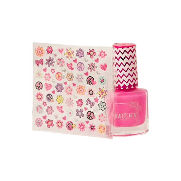 Lukky Soyulabilir Pembe Ojeli Tırnak Tasarım Seti - Resim 2