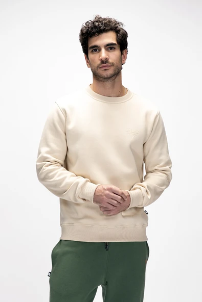 Bad Bear Wındy Bej Crewneck Erkek Baskılı Sweatshirt - 4