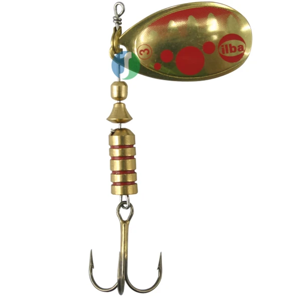 Alabalık Turna Döner Olta Kaşık - Ilba Bubble B20213 - Altın/Kırmızı - No:3