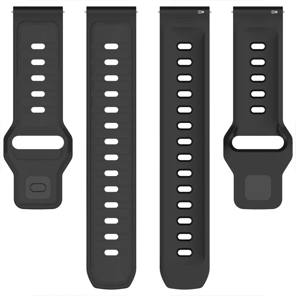 Huawei Watch GT5 46mm ve GT4 46mm İle Uyumlu Çift Renkli Spor Silikon Kordon Nefes Alabilir Konforlu  Siyah - 5