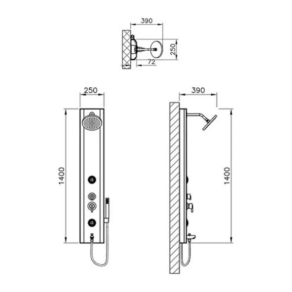Artema Move Masajlı Duş Sistemi A45813 Gümüş - 2