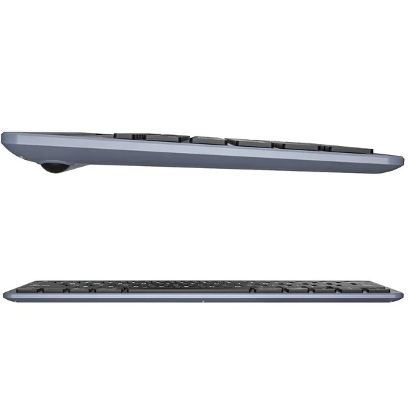 Lenovo Lecoo BK100 Bluetooth V3.0 Çoklu Cihaz Uyumlu Şarj Edilebilir Kablosuz Gri Türkçe Q Klavye - 3