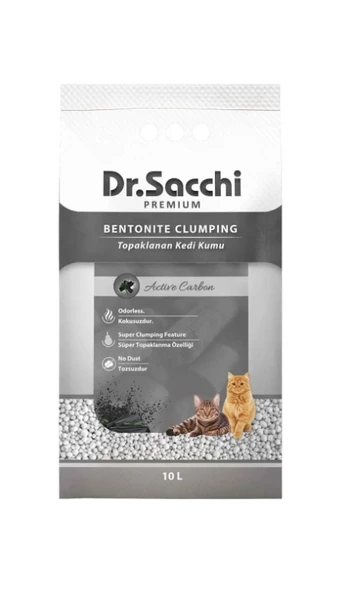 Dr. Sacchi Dr.sacchi Aktif Karbonlu Bentonit Kedi Kumu 10 Lt ürün görseli