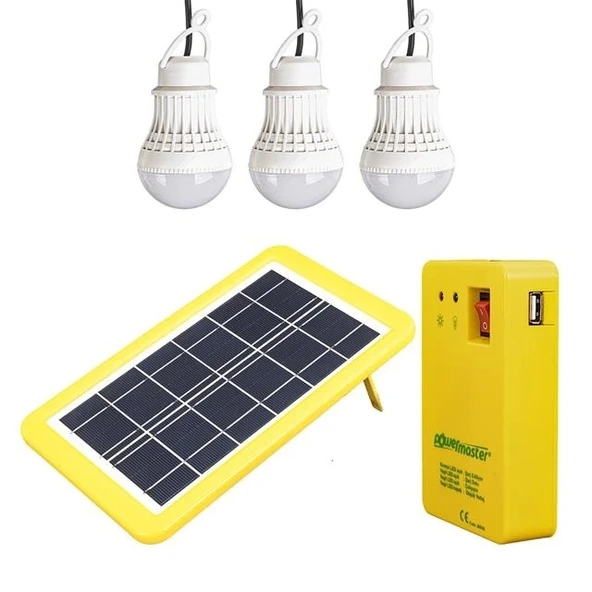 Powermaster Solar Aydınlatma Seti Çok Uçlu 3 Ampullü ürün görseli 1