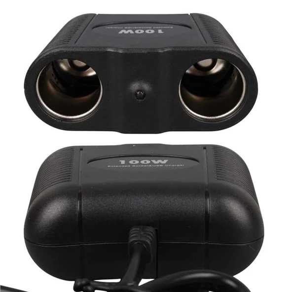 Olesson 1642 12-24V 100W 70cm Kablolu 2'li Araç Çakmak Çoklayıcı - Resim 4