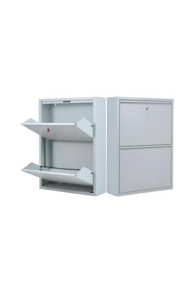 Kilitli 2'li Metal Ayakkabılık - 1