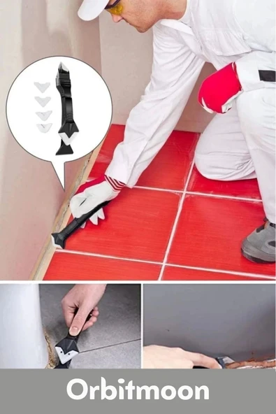 Premium Ürün Fayans Banyo Mutfak Silikon Derz Kazıyıcı Sıyırıcı Uygulayıcı 3 in 1 Aparat - 6