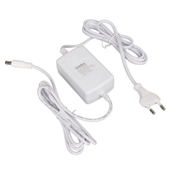 Weko Tottolet 1200 12 Volt - 3.2 Amper 5.5 2.5 Uçlu Yerli Üretim Plastik Kasa Beyaz Masaüstü Adaptör - 3