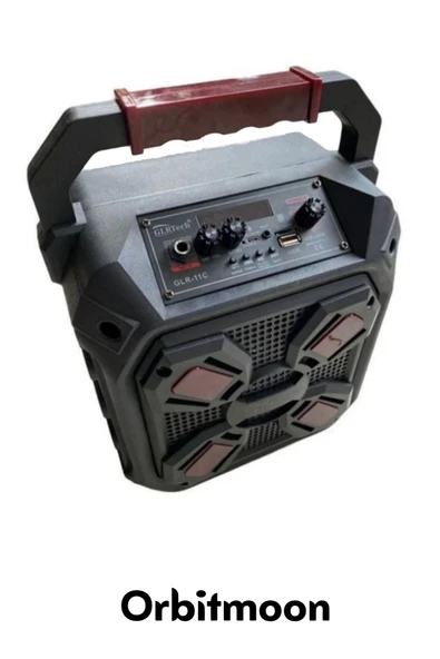 Profesyonel Yüksek Ses Aux Usb Hafıza Kart Girişli Kablosuz Hoparlör Mikrofon Siyah Karaoke Box - 3