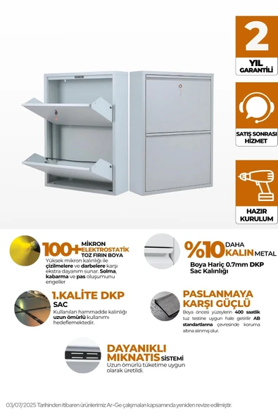 Kilitli 2'li Metal Ayakkabılık - 2