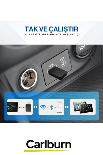 Premium Bluetooth 5.4 Tak Çalıştır Hızlı Wifi 6 Teknolojisi MPIA CP-2 Android Car Play Auto Adaptör - 4