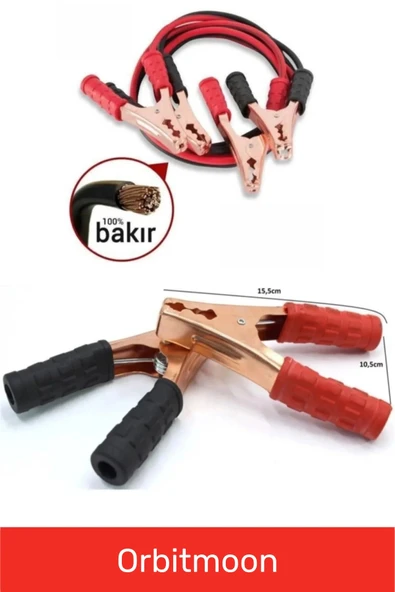 Özel Seri %100 Bakır Kalın Kablo 1200 Amper Güçlü Oto Akü Takviye Hızlı Şarj Kablosu - 4