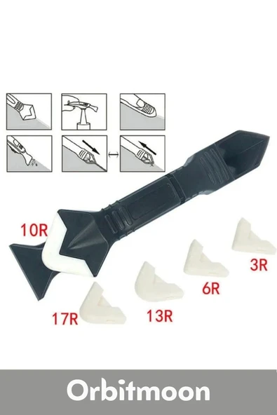 Premium Ürün Fayans Banyo Mutfak Silikon Derz Kazıyıcı Sıyırıcı Uygulayıcı 3 in 1 Aparat - 3