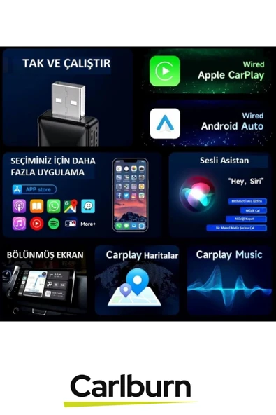 Premium Bluetooth 5.4 Tak Çalıştır Hızlı Wifi 6 Teknolojisi MPIA CP-2 Android Car Play Auto Adaptör - 3