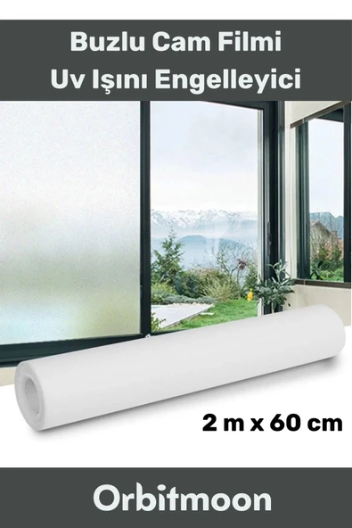 Premium Seri İz Bırakmaz İç GöstermeZ Yapışkan UV Engelleyici Buzlu Cam Filmi 2 Metre x 60 Cm