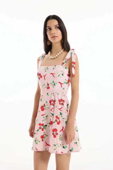 Quzu Şerit Detaylı Elbise 25YELB00408 - Resim 8