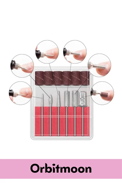 Profesyonel Seri 9v Elektrikli 6 Başlıklı Bakım Törpü Tırnak Ayak Nasır Mantar Manikür Pedikür Seti - Resim 5