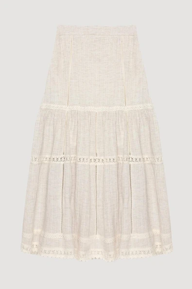 Quzu Şerit Detaylı Etek 25YETK00381 - Resim 6