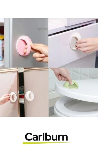 İz Bırakmayan Cam Fayans Kapı Ahşap Panel Pencere Klozet Dolap Çok Amaçlı Yapışkanlı Kulp Tutacak - 2