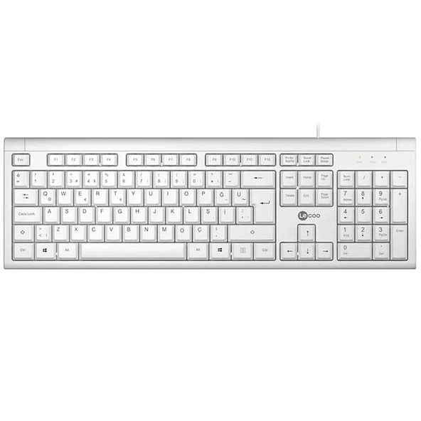 Lenovo Lecoo KB101 USB Kablolu Beyaz TÜRKÇE Q Klavye - 3