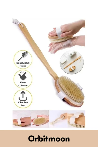 Özel Seri %100 Doğal Cilt Bakım Selülit Çatlak Giderici At Kılı Banyo Fırçası Kuru Masaj Aleti - 4