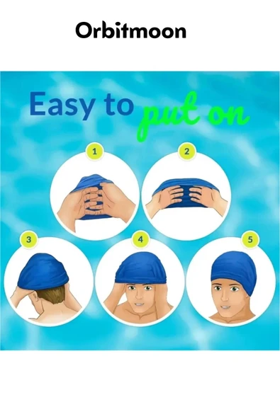 Yeni Seri Kaymaz Su Geçirmez Sızdırmaz Silikon Yüzücü Elastik Yüzme Şapkası Havuz Deniz Bonesi - Resim 4