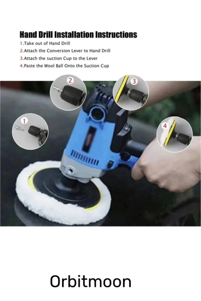 Premium Pürüzsüz Parlatıcı Etkili Yüzey Sağlayan 3 Yün Keçeli Pasta Cila Başlıklı Araba Seti - 3