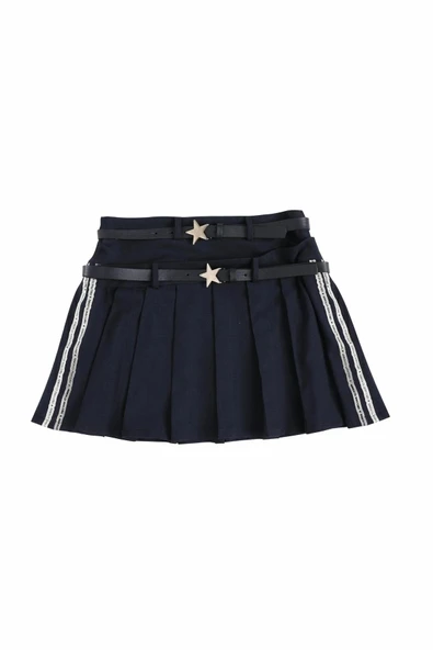 Quzu Pileli Mini Etek 24K41537 - 5
