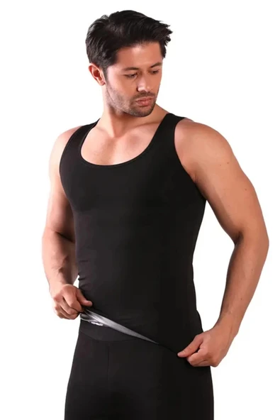 Özel Seri Terleme Hızlandırıcı Rahat Şık Destekleyici Termal Sauna Erkek Atlet - 4