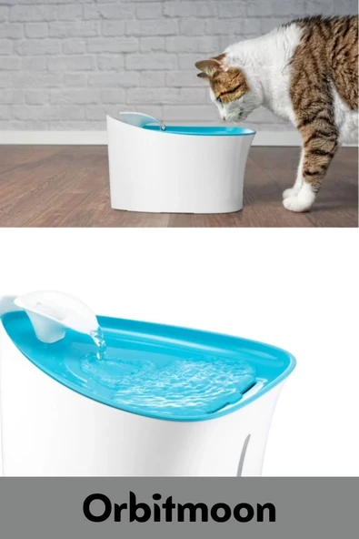 Premium 5W1A Adaptörlü Otomatik Uyarılı Aktif Karbon Filtreli Sessiz Uyarılı Kedi Köpek Su Kabı - 2