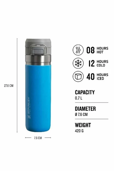 Stanley The Quick-Flip Water Bottle 24Oz/0.70 Lt Mavi 10-09149-141 - 2