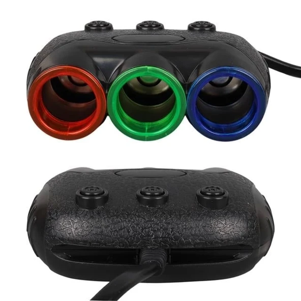 Olesson 1632 12-24V 120W 80cm Kablolu 3'lü Araç Çakmak Çoklayıcı - Resim 4