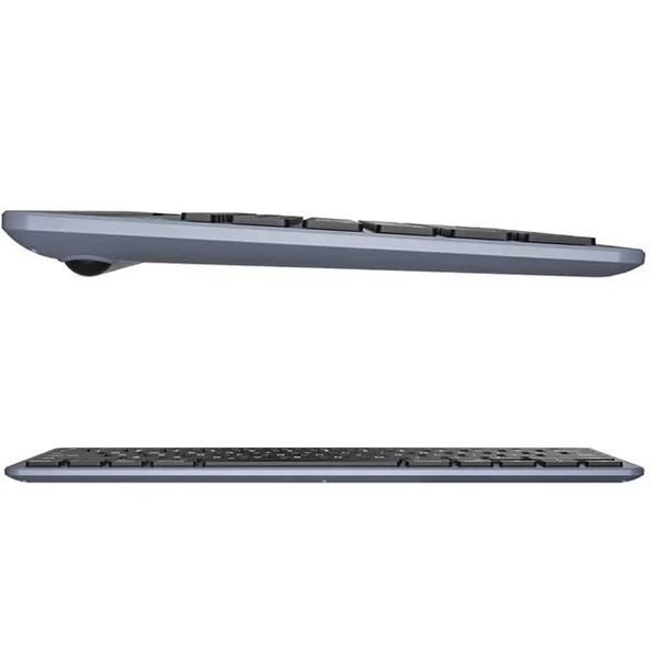 Lenovo Lecoo BK100 Bluetooth V3.0 Çoklu Cihaz Uyumlu Şarj Edilebilir Kablosuz Gri Türkçe Q Klavye - 3