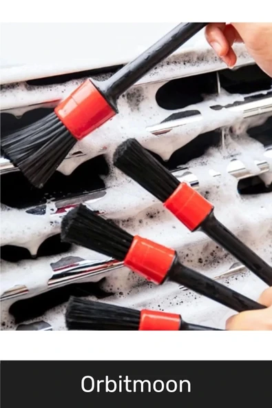 Yeni Seri Pratik Islak Kuru Otomobil Oto Araç Araba Klima Temizlik Detay Fırçası 5+1 Set - 5